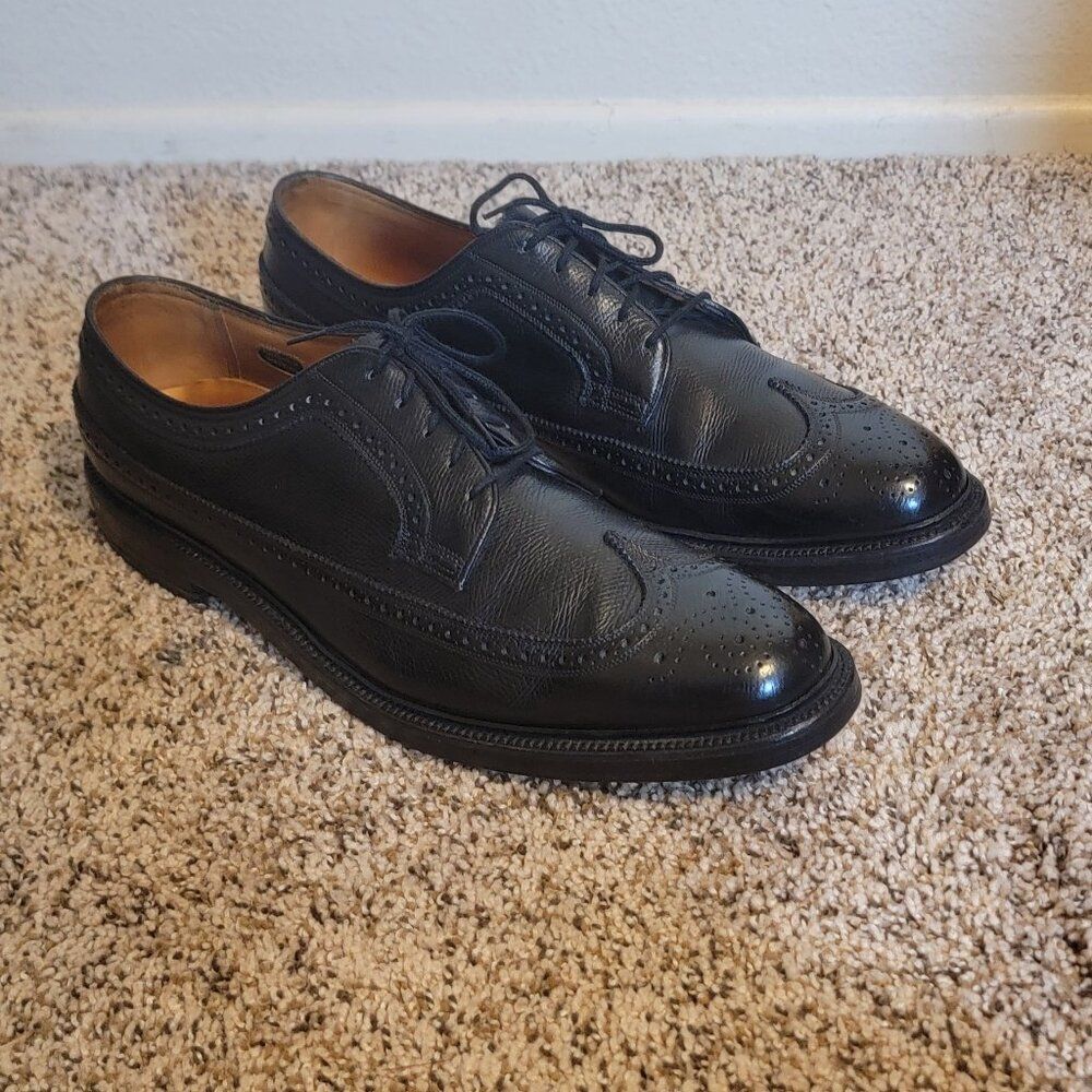 Men's Imperial Florsheim 12 B Wing Tip Oxfords Gun Boat VINTAGE 1960s